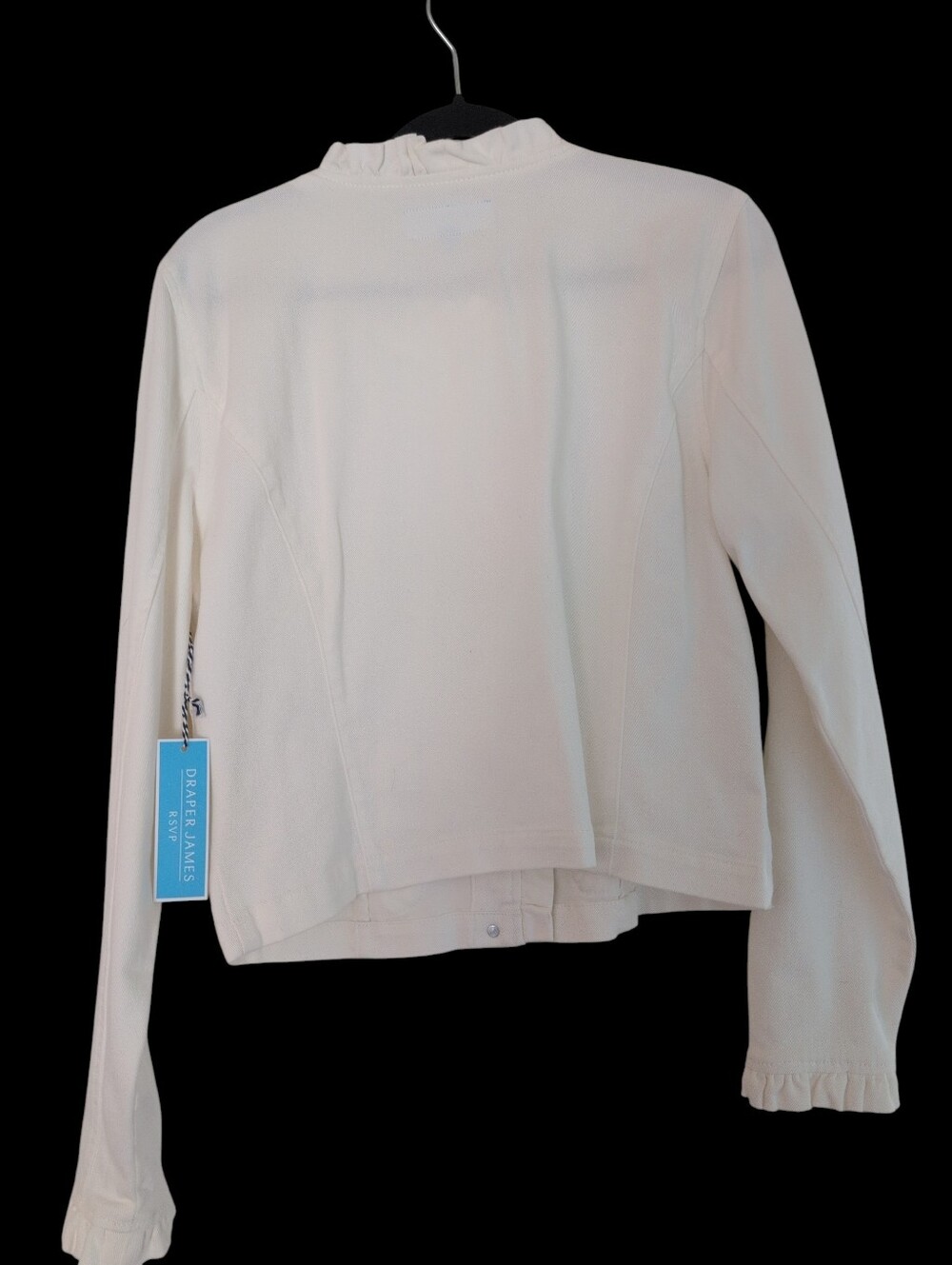 Draper James White Ruffle-Trim Cotton Jean Jacket - Picture 2 of 4